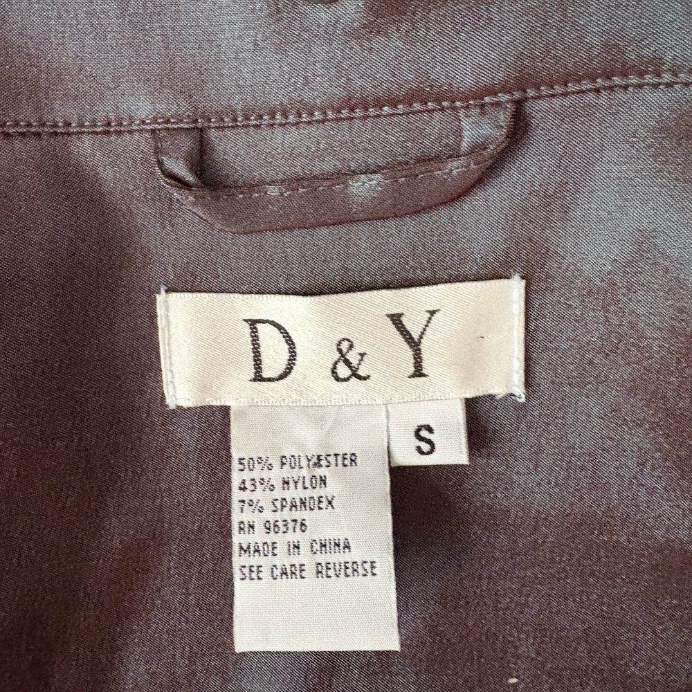 D&Y Bubble Purple Trench Coat Size Small - Picture 3 of 4